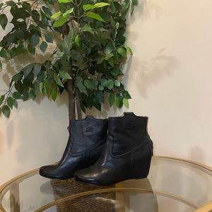 Black booties by Frye